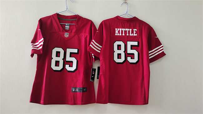 Women%27s San Francisco 49ers #85 George Kittle Red Vapor Alternate Stitched Jersey->women nfl jersey->Women Jersey